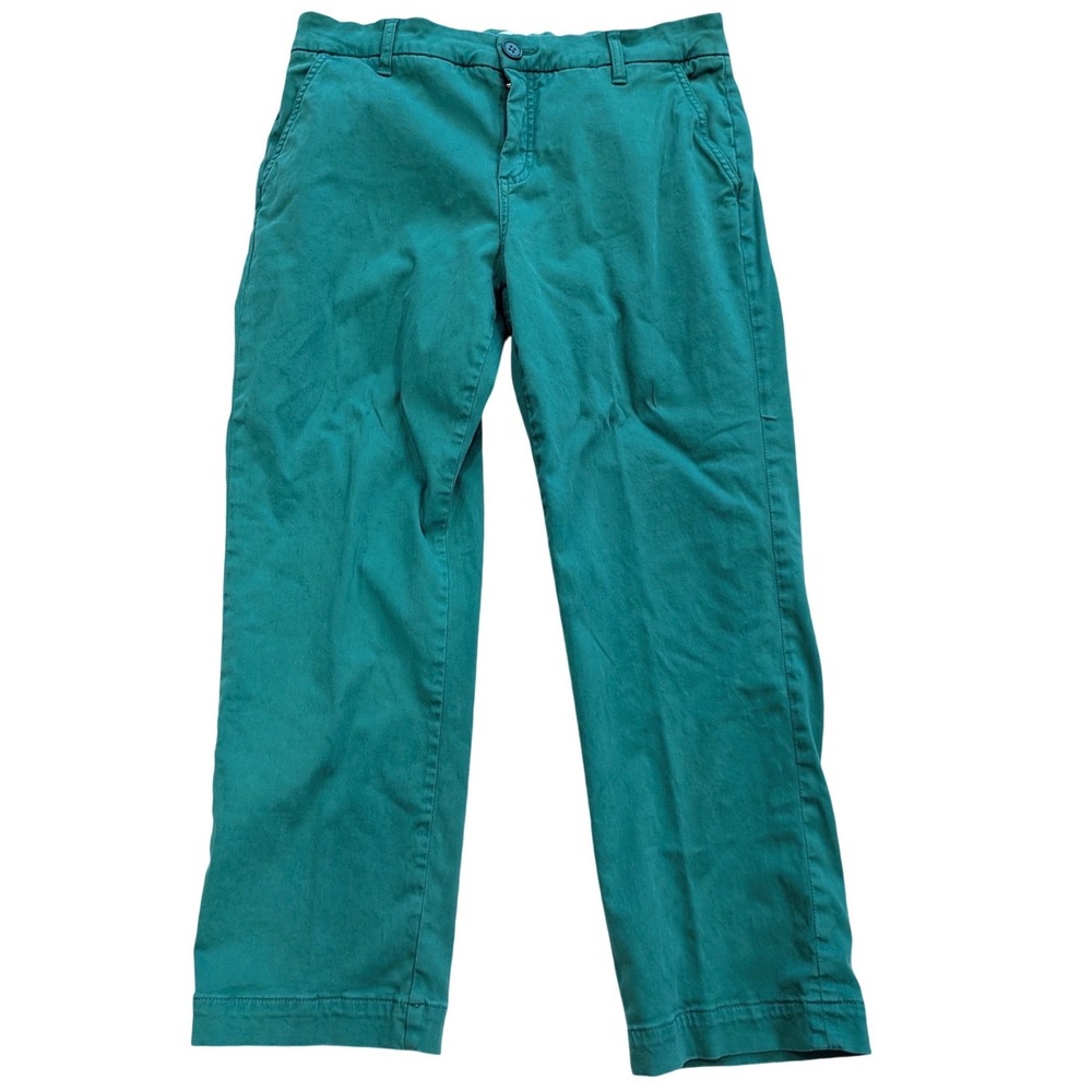 LILA RYAN Emerald Green Straight Leg Chino Pants Wmn Sz 10 Cotton Tencel  Preppy